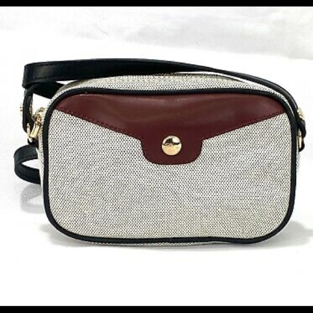 Longchamp Mademoiselle canvas crossbody color Ecru NWOT